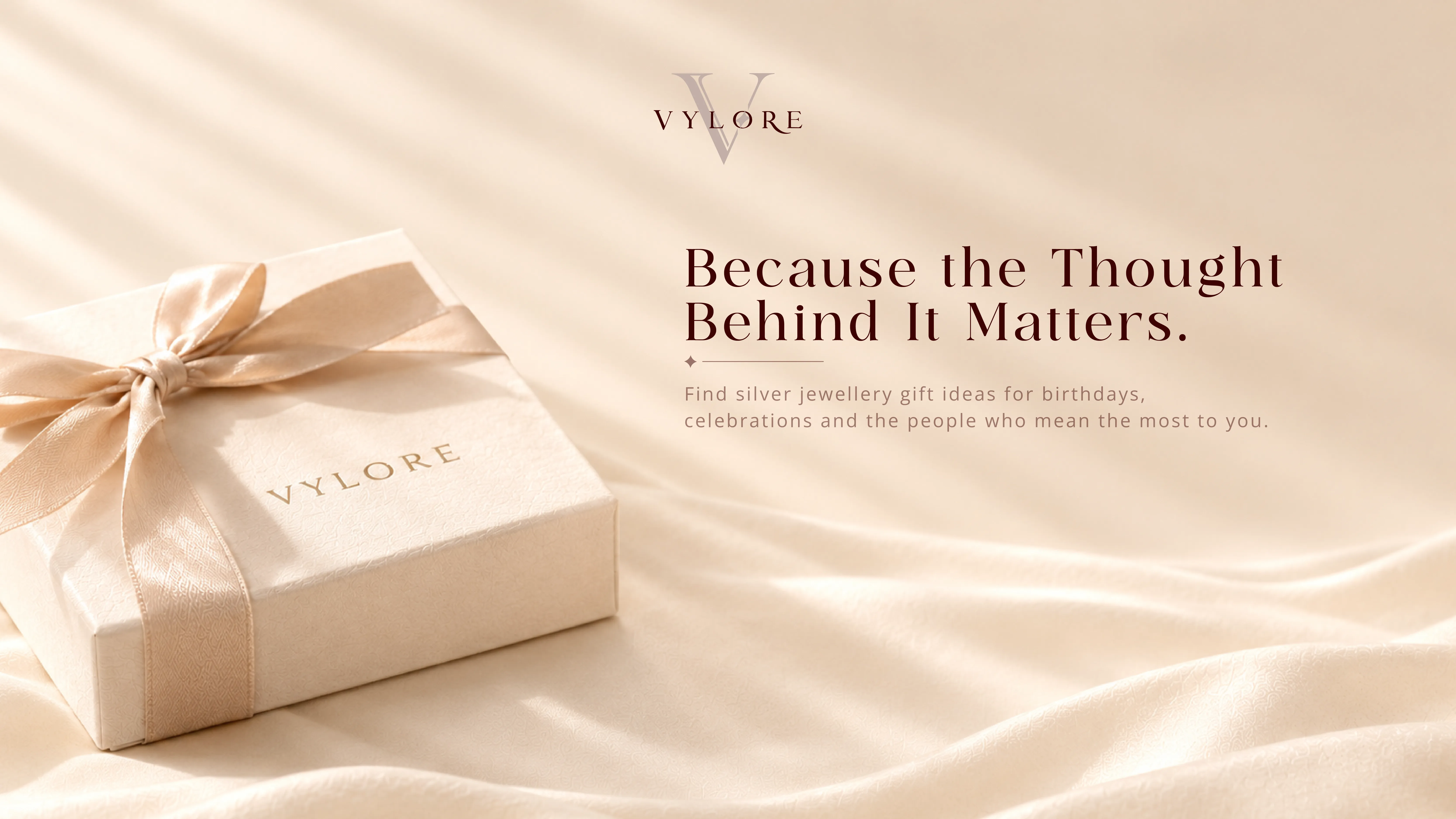 Silver jewellery presented in a gift box as a meaningful gift for a special occasion